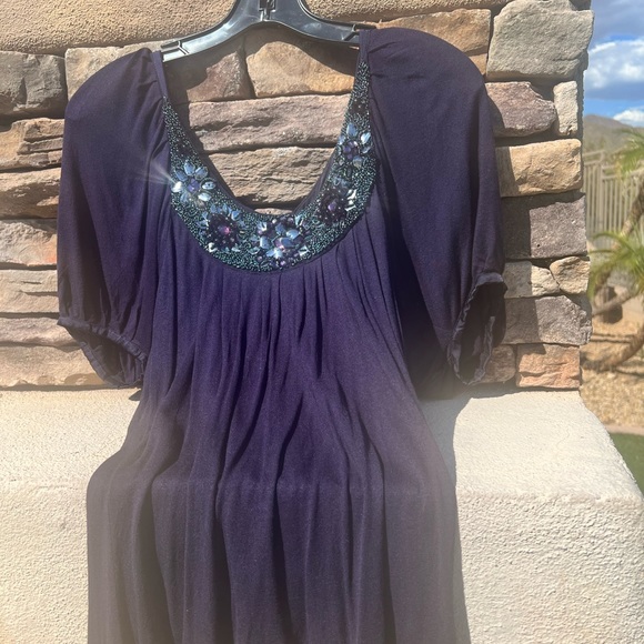 Hannah Jo purple sequence blouse size small - Picture 3 of 17
